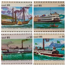 C 1487 Selo 150 Anos Ligacao Maritima Rio Niteroi Navio 1985 Serie Completa