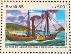 C 1487 Selo 150 Anos Ligacao Maritima Rio Niteroi Navio 1985 Serie Completa