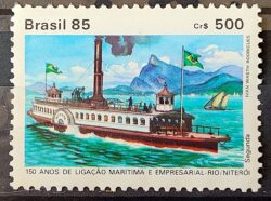 C 1488 Selo 150 Anos Ligacao Maritima Rio Niteroi Navio Segunda 1985