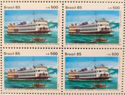 C 1490 Selo 150 Anos Ligacao Maritima Rio Niteroi Navio Urca 1985 Quadra