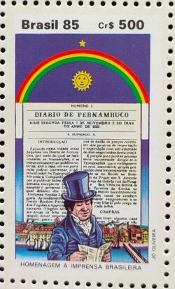 C 1493 Selo Imprensa Brasileira Jornalismo Pernambuco 1985