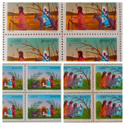 C 1494 Selo Natal Religiao Arte Pintura 1985 Quadra Serie Completa