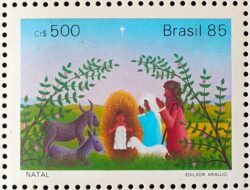 C 1494 Selo Natal Religiao Arte Pintura 1985 Serie Completa