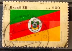 C 1498 Selo Bandeira Estados do Brasil Rio Grande do Sul 1985 Circulado 1