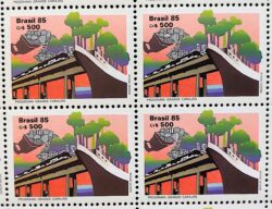 C 1503 Selo Programa Grande Carajas Navio Trem Economia 1985 Quadra