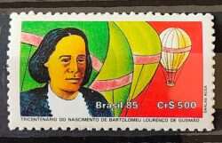 C 1504 Selo 300 Anos Bartolomeu de Gusmao Balao Aviacao 1985
