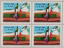 C 1508 Selo Estacao Antartica Comandante Ferraz Bandeira 1986 Quadra