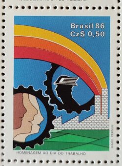 C 1509 Selo Dia do Trabalho Economia 1986 1