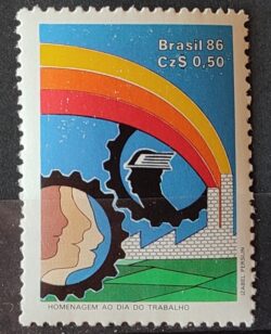 C 1509 Selo Dia do Trabalho Economia 1986