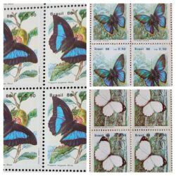 C 1512 Selo Fauna Borboleta 1986 Quadra Serie Completa