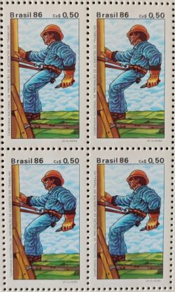 C 1516 Selo Prevencao de Acidentes de Trabalho Saude Seguranca 1986 Quadra