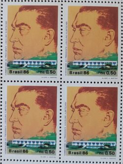 C 1518 Selo Presidente Juscelino Kubitschek Brasilia 1986 Quadra