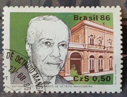 C 1519 Selo 100 Anos Octavio Mangabeira Politica 1986 Circulado 1