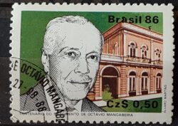 C 1519 Selo 100 Anos Octavio Mangabeira Politica 1986 Circulado 3