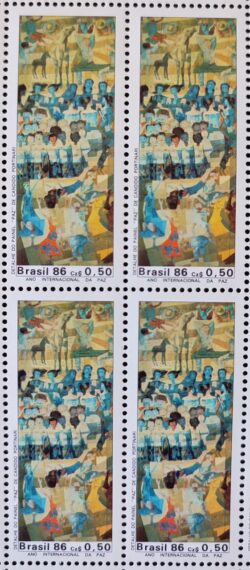 C 1522 Selo Ano Internacional da Paz Arte 1986 Quadra