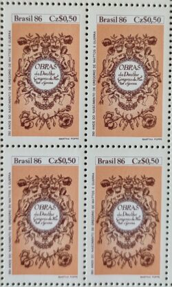C 1527 Selo Dia do Livro Literatura Gregorio de Mattos Guerra 1986 Quadra
