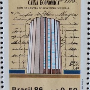 C 1529 Selo 125 Anos Banco Caixa Economica Federal Economia 1986 1