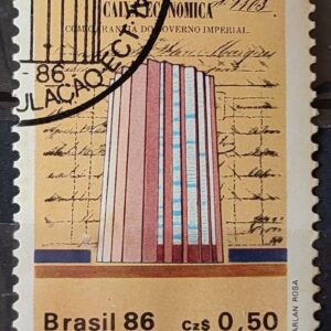 C 1529 Selo 125 Anos Banco Caixa Economica Federal Economia 1986 Circulado 1