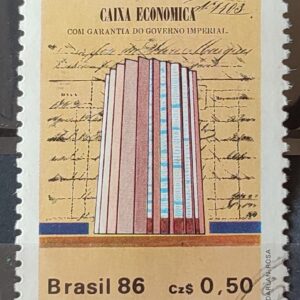 C 1529 Selo 125 Anos Banco Caixa Economica Federal Economia 1986 Circulado 3