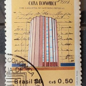 C 1529 Selo 125 Anos Banco Caixa Economica Federal Economia 1986 Circulado 4