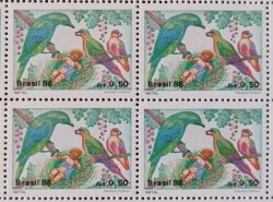 C 1530 Selo Natal Religiao Ave Passaro 1986 Quadra 2