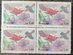 C 1532 Selo Natal Religiao Ave Passaro 1986 Quadra