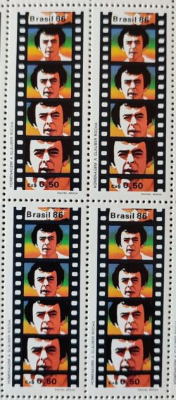 C 1533 Selo Glauber Rocha Cinema Filme Arte 1986 Quadra