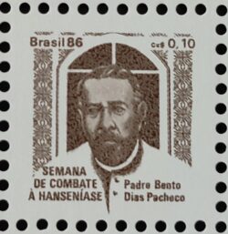 C 1538 Selo Combate Contra Mal de Hansen Hanseniase Saude Padre Bento Religiao 1986 H 23