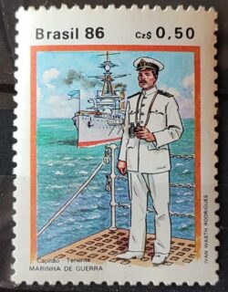 C 1539 Selo Trajes e Uniformes de Militar Marinha Navio 1986