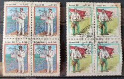 C 1539 Selo Trajes e Uniformes de Militar Marinha Navio Aeronautica Aviao 1986 Quadra CBC Brasilia Serie Completa
