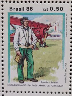 C 1540 Selo Trajes e Uniformes de Militar Aeronautica Aviao 1986