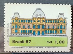 C 1542 Selo 50 Anos Museu de Belas Artes Arquitetura 1987