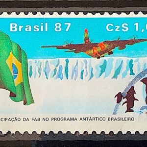 C 1544 Selo Forca Aerea Brasileira Antartida Aviao Bandeira Ave Pinguim 1987 Circulado 1
