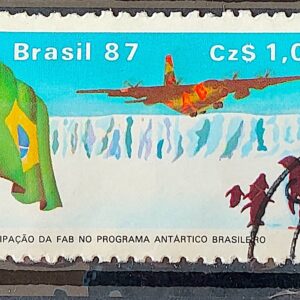 C 1544 Selo Forca Aerea Brasileira Antartida Aviao Bandeira Ave Pinguim 1987 Circulado 2