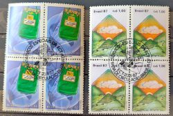 C 1545 Selo Servico Postal Malote Carta 1987 Quadra CBC Brasilia Serie Completa