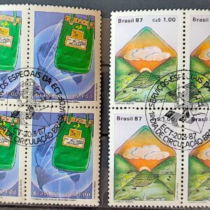 C 1545 Selo Servico Postal Malote Carta 1987 Quadra CBC Brasilia Serie Completa