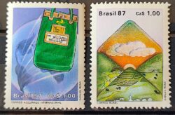 C 1545 Selo Servico Postal Malote Carta 1987 Serie Completa