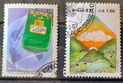 C 1545 Selo Servico Postal Malote Carta 1987 Serie Completa Circulado 1