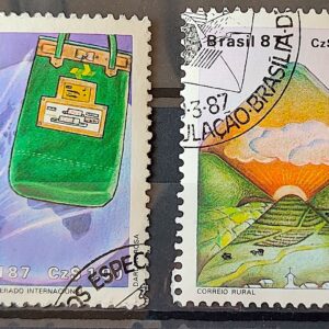 C 1545 Selo Servico Postal Malote Carta 1987 Serie Completa Circulado 1