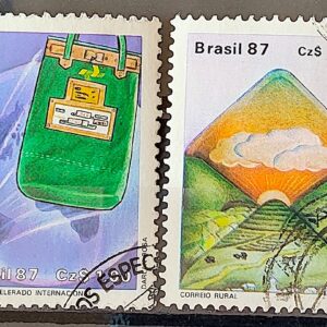 C 1545 Selo Servico Postal Malote Carta 1987 Serie Completa Circulado 4