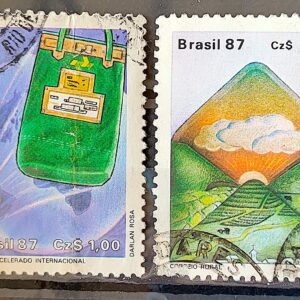 C 1545 Selo Servico Postal Malote Carta 1987 Serie Completa Circulado 5