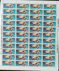 C 1549 Selo Fauna Brasileira Tartaruga Baleia 1987 Folha Serie Completa