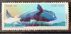 C 1550 Selo Fauna Brasileira Baleia Franca 1987 1