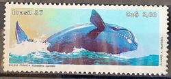 C 1550 Selo Fauna Brasileira Baleia Franca 1987