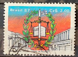 C 1551 Selo Tribunal Federal de Recursos Direito Justiça 1987 Circulado 1