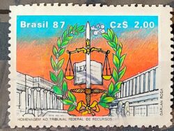 C 1551 Selo Tribunal Federal de Recursos Direito Justiça 1987 Circulado 4