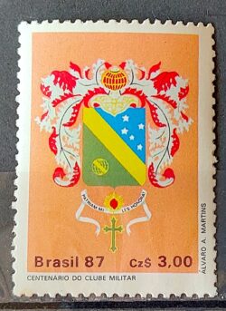 C 1552 Selo 100 Anos do Clube Militar Brasao 1987
