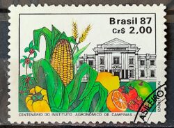 C 1553 Selo 100 Anos Instituto Agronomico de Campinas Educacao Milho 1987 Circulado 1