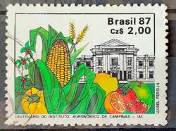 C 1553 Selo 100 Anos Instituto Agronomico de Campinas Educacao Milho 1987 Circulado 4