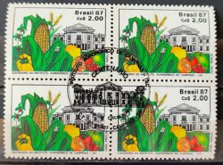 C 1553 Selo 100 Anos Instituto Agronomico de Campinas Educacao Milho 1987 Quadra CBC Campinas 2